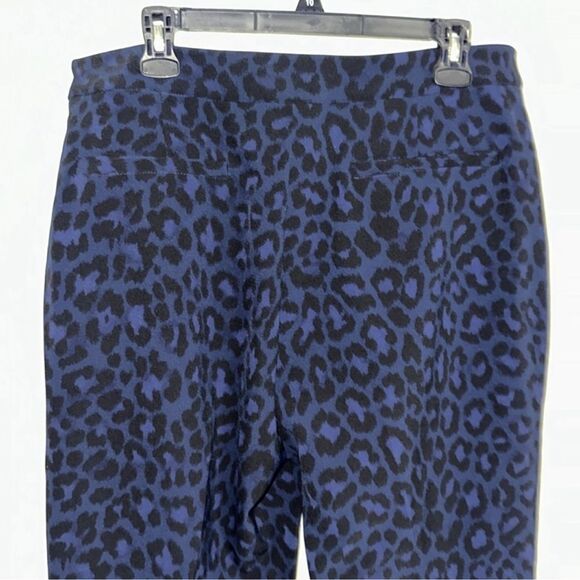 kate spade 16 Wild Ones Navy Blue Black Leopard Print Ankle Cropped Slacks - Picture 8 of 14